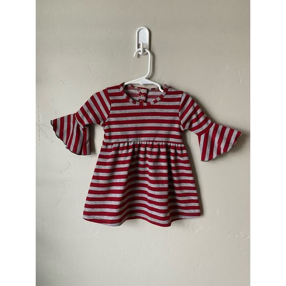 DARLING Woodmouse and Thistle Red & Gray Striped Dress - Picture 1 of 5